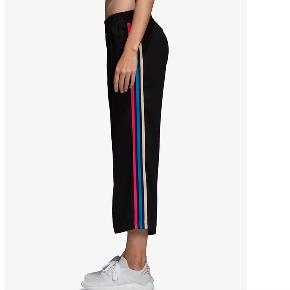 Adidas Relaxed Cropped Crepe Track Pants Size S - Picture 1 of 9